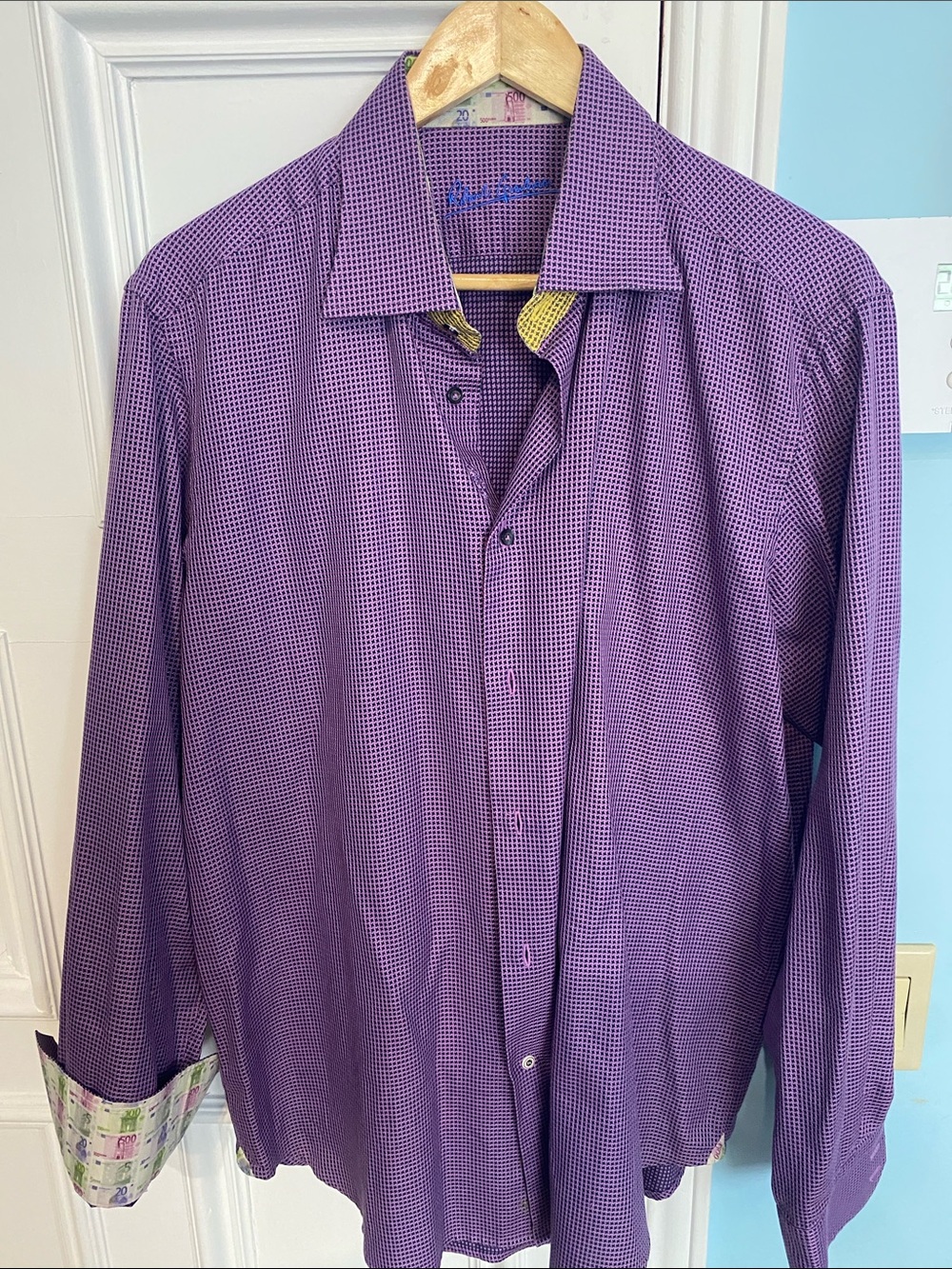 Robert Graham L 16.5 / 42 Mauve long sleeve dress shirt